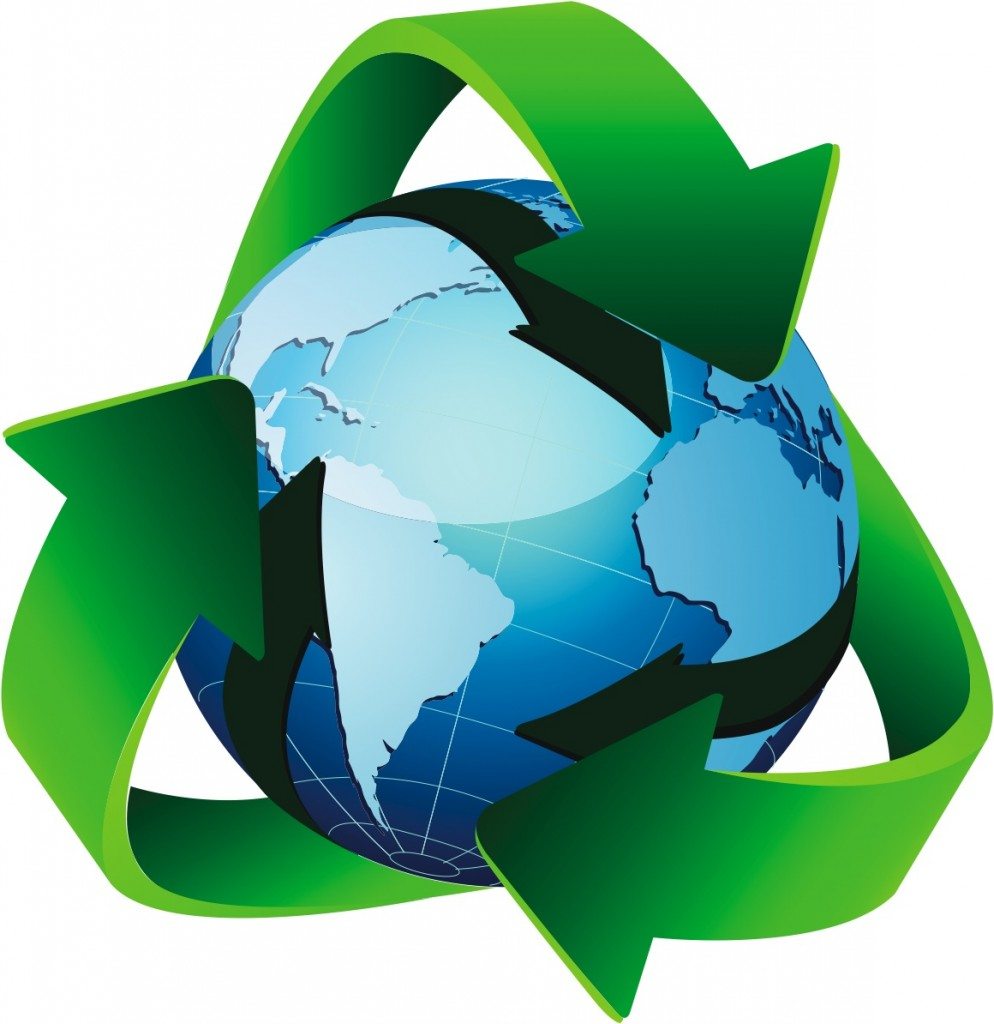 World and Green Recycle Graphic